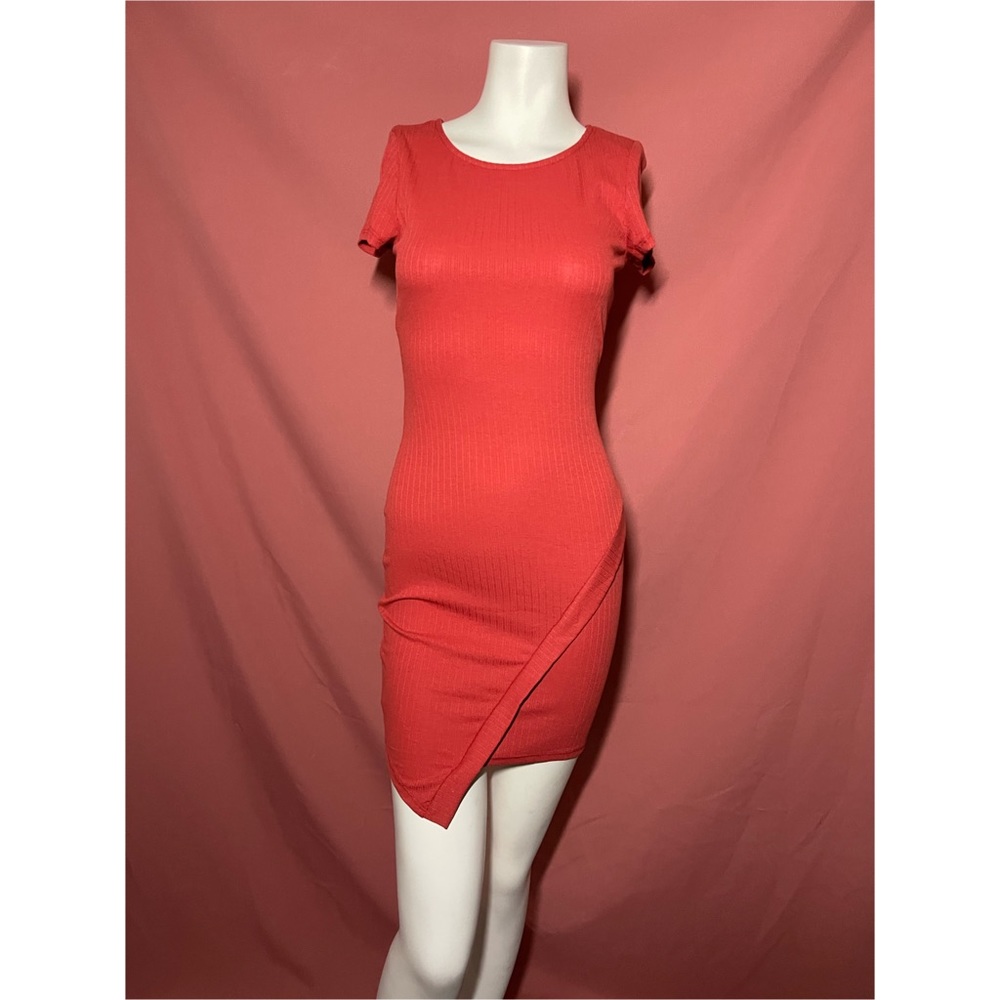 Mini red/orange dress short sleeve